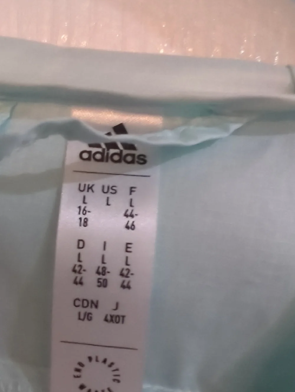 adidas Kids Light Mint Hooded Rain Jacket Size L 16/18